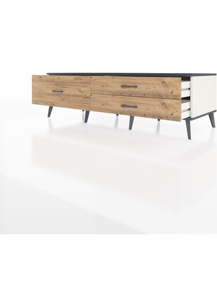 Kronos Tv Ünitesi 3 Çekmeceli 176X59X51 Aytaşı-Antrasit/çam modelleri