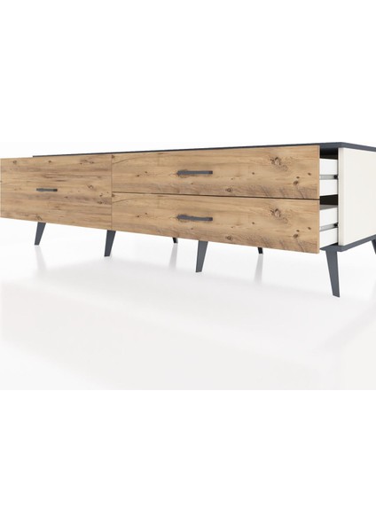 Kronos Tv Ünitesi 3 Çekmeceli 176X59X51 Aytaşı-Antrasit/çam fırsatları