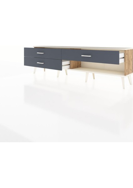 Arges Tv Ünitesi 3 Çekmeceli 176X30X51 Çam-Aytaşı/antrasit modelleri