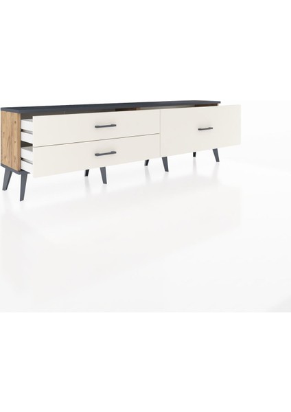 Arges Tv Ünitesi 3 Çekmeceli 176X30X51 Çam-Antrasit/aytaşı indirimleri