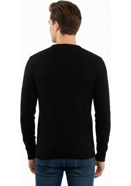 Erkek Sıfır Yaka Kazak Petek Örgü Klasik Kalıp 5243C BGL-ST04859 modelleri