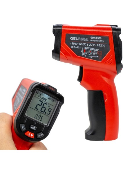 G90-IR500 Infrared Termometre Sıcaklık Ölçüm Lazer fırsatları