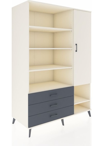 Kronos Dolap 9 Raflı 3 Çekmeceli Tek Kapaklı 132X59X195 Aytaşı-Aytaşı/antrasit fiyatları