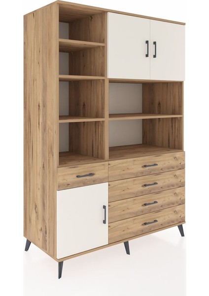 Kronos Dolap 9 Raflı 5 Çekmeceli 3 Kapaklı 132X59X195 Çam-Aytaşı/çam fiyatları