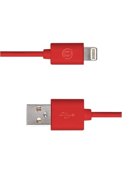 Mojue 3DK34 Lightning Şarj Kablosu, 1 Metre,kırmızı