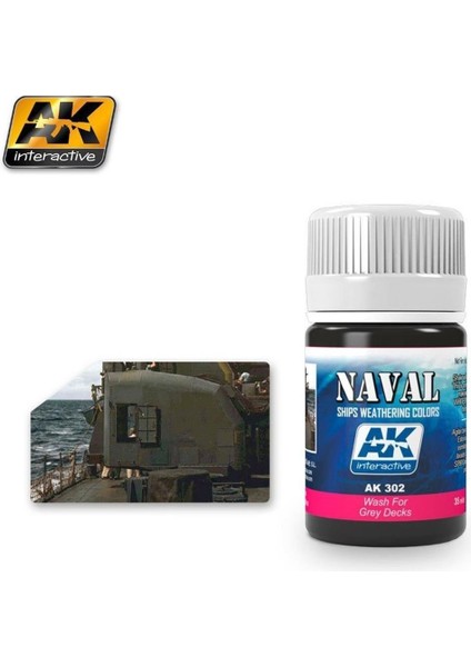 AK 302 35 ml. Gri Güverteler Eskitme Efekti, Wash Serisi Enamel Model Boyası