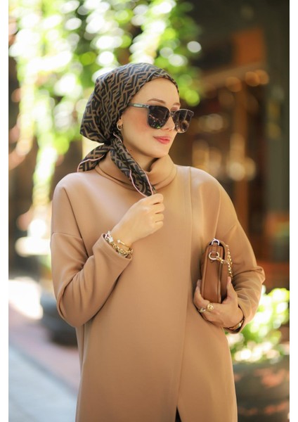 Tesettür Boğazlı Tunik Pantolon Takım Vizon fiyatları