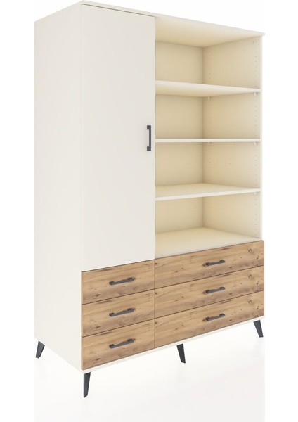 Kronos Dolap 8 Raflı 6 Çekmeceli Tek Kapaklı 132X59X195 Aytaşı-Aytaşı/çam fiyatları