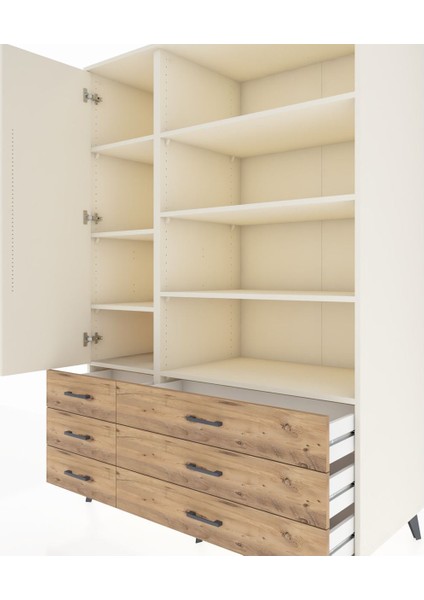 Kronos Dolap 8 Raflı 6 Çekmeceli Tek Kapaklı 132X59X195 Aytaşı-Aytaşı/çam fırsatları