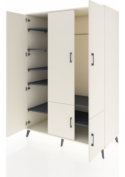 Kronos Dolap 7 Raflı 5 Kapaklı Tek Askılı 132X59X195 Aytaşı-Aytaşı/antrasit modelleri