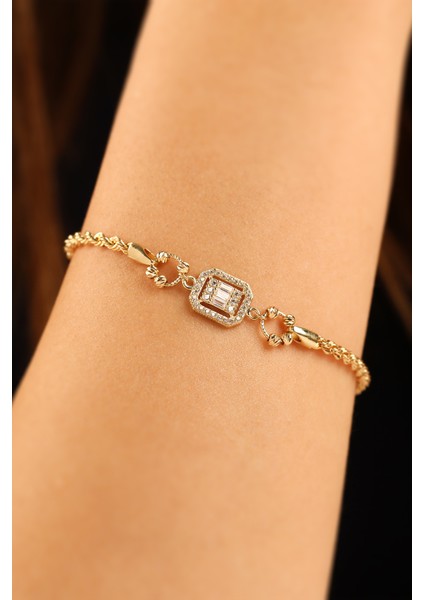 Dorikalı Halatlı Baget Altın Bileklik CGKBLK0354 modelleri