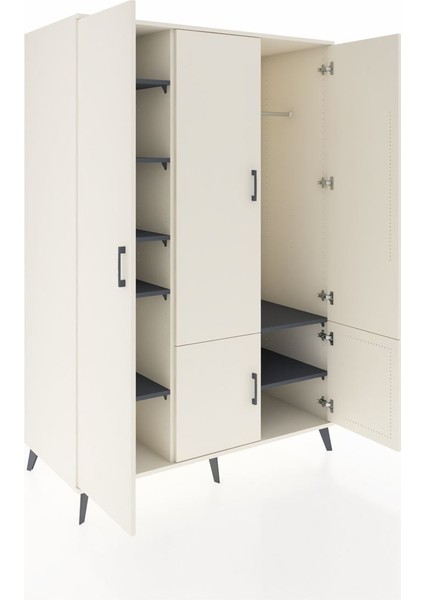 Kronos Dolap 7 Raflı 5 Kapaklı Tek Askılı 132X59X195 Aytaşı-Aytaşı/antrasit indirimleri