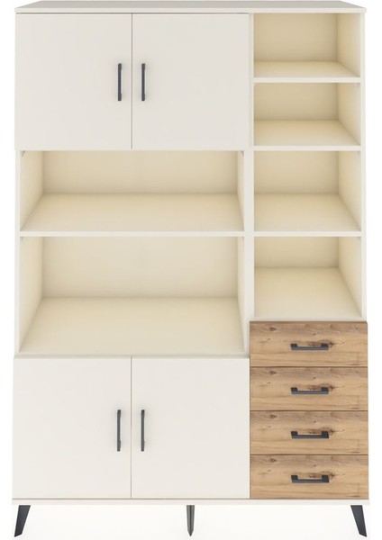 Hyperion Dolap 9 Raflı 4 Çekmeceli 4 Kapaklı 132X44X195 Aytaşı-Aytaşı/çam