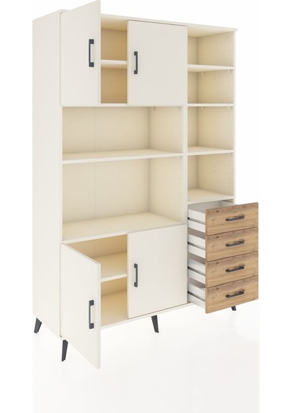 Hyperion Dolap 9 Raflı 4 Çekmeceli 4 Kapaklı 132X44X195 Aytaşı-Aytaşı/çam indirimleri