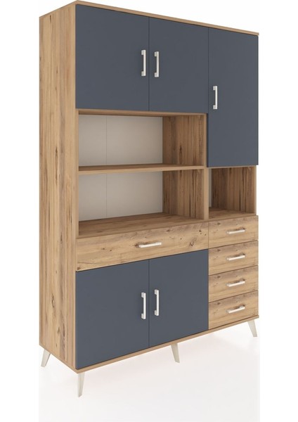 Hyperion Dolap 9 Raflı 5 Çekmeceli 5 Kapaklı 132X44X195 Çam-Antrasit/çam fiyatları