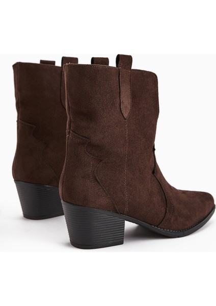 Erica Kahve Süet Topuklu Western Kadın Bot fırsatları