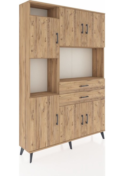 Arges Dolap 8 Raflı 2 Çekmeceli 6 Kapaklı 132X30X195 Çam-Çam/çam fiyatları