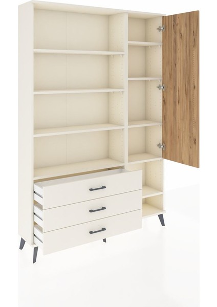 Arges Dolap 9 Raflı 3 Çekmeceli Tek Kapaklı 132X30X195 Aytaşı-Çam/aytaşı indirimleri