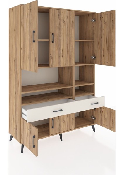 Hyperion Dolap 8 Raflı 2 Çekmeceli 6 Kapaklı 132X44X195 Çam-Çam/aytaşı indirimleri