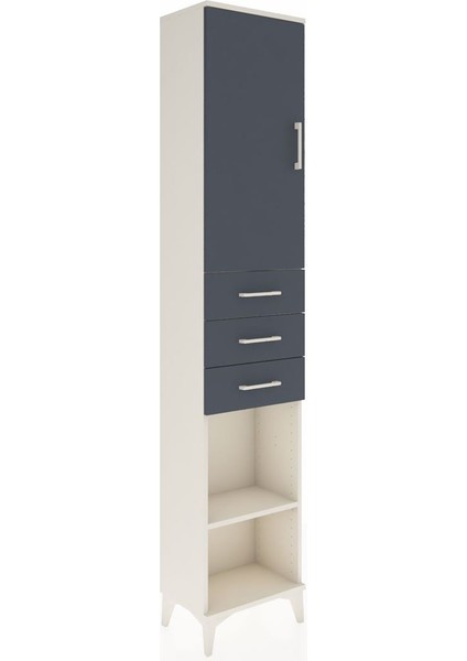 Arges Dolap 4 Raflı 3 Çekmeceli Tek Kapaklı 44X30X221 Aytaşı-Antrasit fiyatları