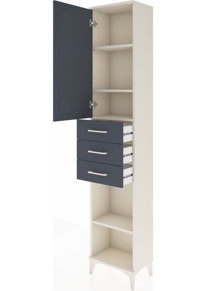 Arges Dolap 4 Raflı 3 Çekmeceli Tek Kapaklı 44X30X221 Aytaşı-Antrasit fırsatları