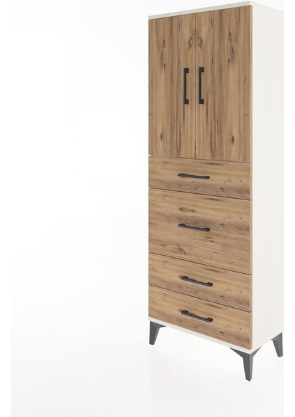 Arges Dolap 3 Raflı 4 Çekmeceli 2 Kapaklı 60X30X163 Aytaşı-Çam modelleri