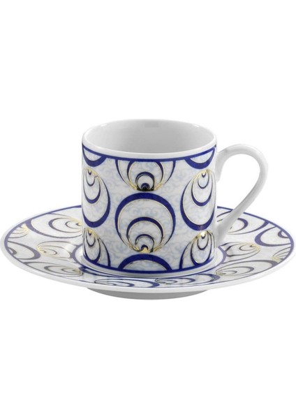 Çintemani 9726 Çok Renkli 6 Kişilik 12 Parça Kahve Fincan Takımı, 90 ml