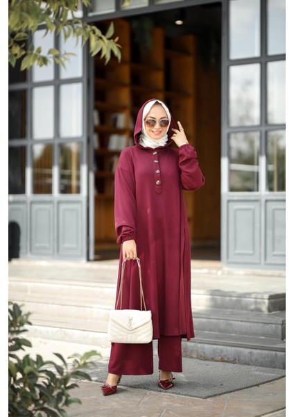 Tesettür Duha Takım Bordo