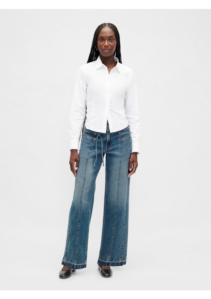 Kadın Açık Mavi Low Rise '90S Loose Jean Pantolon