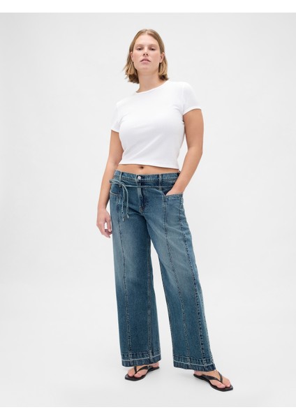 Kadın Açık Mavi Low Rise '90S Loose Jean Pantolon fırsatları