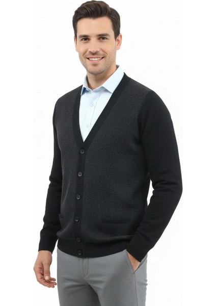 Erkek Düğmeli Hırka Cepli Çelik Örgü Klasik Kalıp 5212M BGL-ST04848 fiyatları