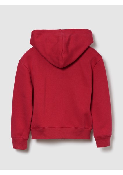 Kız Çocuk Kırmızı Relaxed Gap Logo Fermuarlı Kapüşonlu Sweatshirt fiyatları