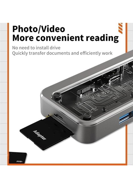 MT55 Mac ile Uyumlu Thunderbolt 3 Type-C USB Adaptör Hub 8in1 4K HDMI 100MBPS Sd Kart Okuyucu 100W Pd Telefon Hızlı Şarj Aleti fiyatları