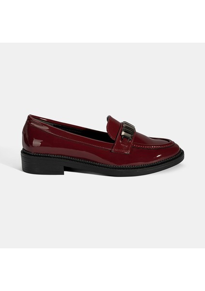 Kadın Bordo Metal Aksesuarlı Loafer fiyatları