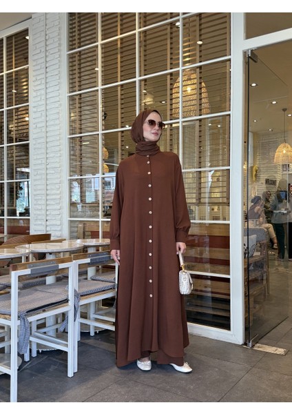 Tesettür Efsun Takım Kahverengi