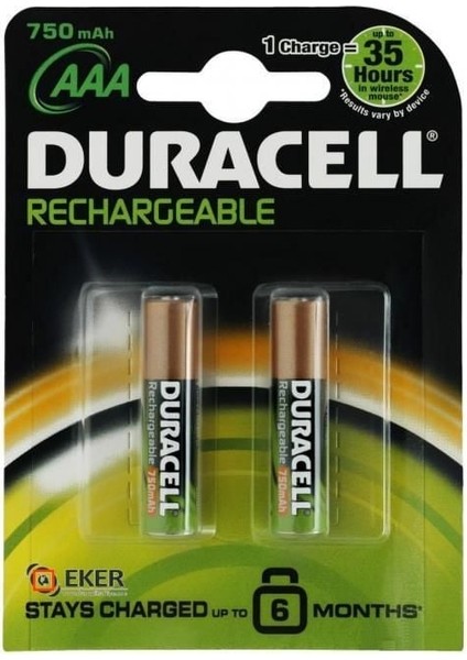 Duracell Şarjedilebilir Ince Kalem Pil 2&apos;li Aaa 750 Mah