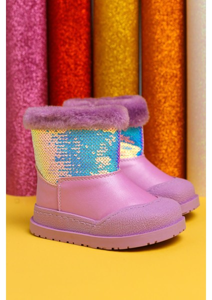 Eleen Lila Pullu Içi Kürklü Bebe Bot indirimleri