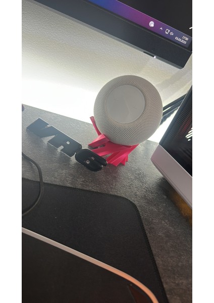 Apple Homepod Mini Sanatsal Spiral Stand Tutucu - Özel Tasarım Dekoratif Masaüstü Altlık