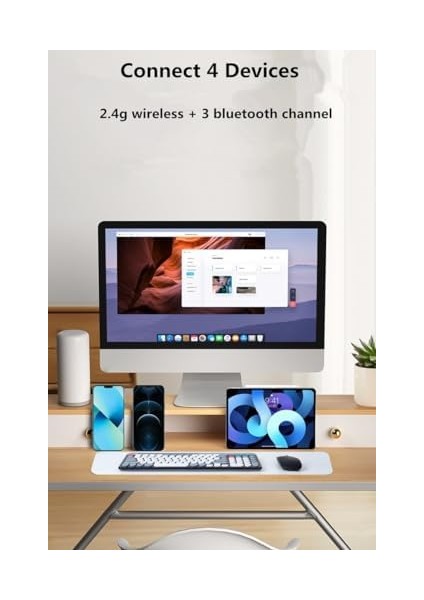 Bluetooth Klavye Mouse Kablosuz Klavye ve Rgb Mouse Set 2.4g Bluetooth ve Batarya Taşınabilir Hafif ve Ince Tasarım ZYG-806 modelleri