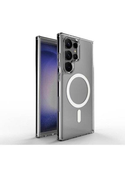 S25 Ultra Ile Uyumlu Şeffaf Manyetik Şarj Kılıfı Darbe Emici Şeffaf Kılıf Kablosuz Şarj Özellikli Kılıf S25 Ultra Silikon Kılıf fiyatları