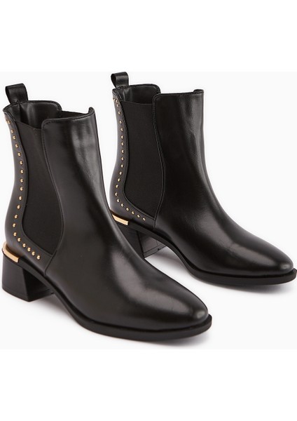 Jane Siyah Lastikli Topuklu Kadın Bot modelleri