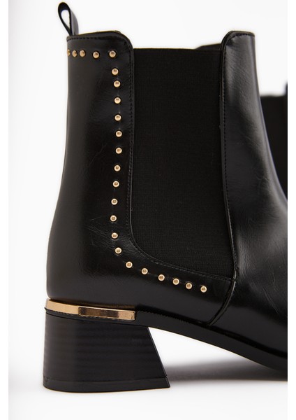 Jane Siyah Lastikli Topuklu Kadın Bot fırsatları