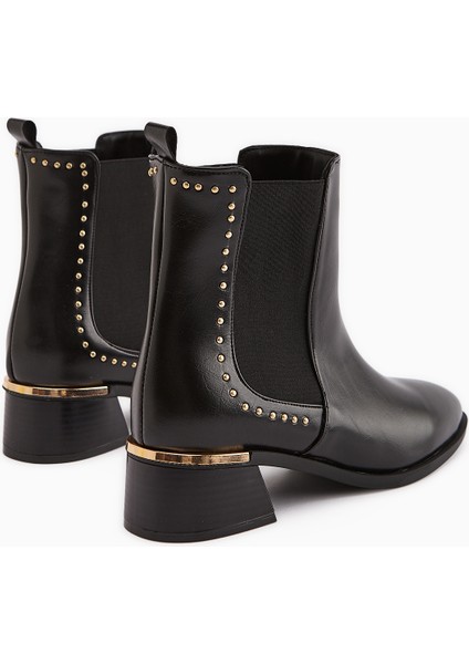 Jane Siyah Lastikli Topuklu Kadın Bot indirimleri