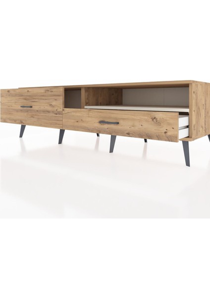 Kronos Tv Ünitesi Tek Raflı 2 Çekmeceli 176X59X51 Çam-Aytaşı/çam fırsatları