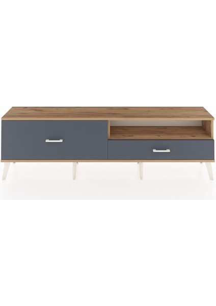 Arges Tv Ünitesi Tek Raflı 2 Çekmeceli 176X30X51 Çam-Çam/antrasit