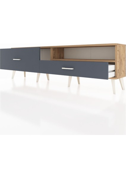 Arges Tv Ünitesi Tek Raflı 2 Çekmeceli 176X30X51 Çam-Çam/antrasit fırsatları