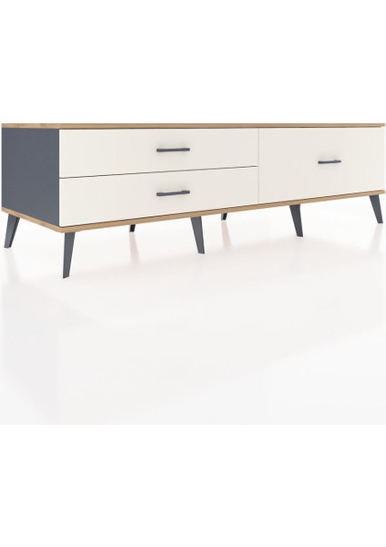 Kronos Tv Ünitesi 3 Çekmeceli 176X59X51 Antrasit-Çam/aytaşı fiyatları