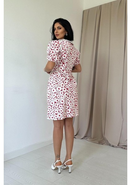 Fuşya Önlük Yakalı Poplin Elbise fırsatları