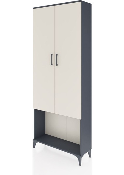 Arges Dolap 2 Raflı 2 Kapaklı Tek Askılı 88X30X221 Antrasit-Aytaşı modelleri