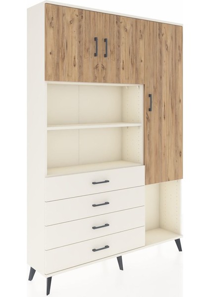 Arges Dolap 8 Raflı 4 Çekmeceli 3 Kapaklı 132X30X195 Aytaşı-Çam/aytaşı fiyatları